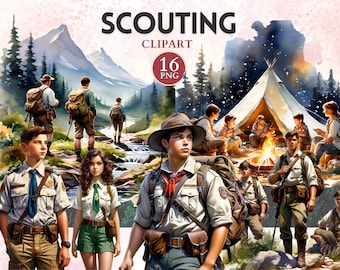 Scouting Clipart, Hiker Clipart, Hiker Png, Hiking Clipart, Explore Png, Travel Icons, Mountain Vector, Hiking Graphics