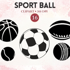 Sport Ball Clipart, Soccer Ball, Basketball, Baseball, Tennis, Football, Golf Ball, Sport Clipart, Sport Image