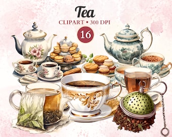 Tea Clipart, Tea Png, Teapot Clipart, Tea Cup Clipart, Tea Cup Png, Tea Mug, Tea Set, Tea Time, Tea Party, Scrapbooking