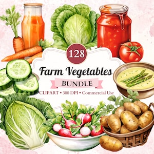 Lot de cliparts légumes de la ferme, png, alimentation saine, végétarien, végétalien, salade, végétarien, jardin, agriculture, usage commercial