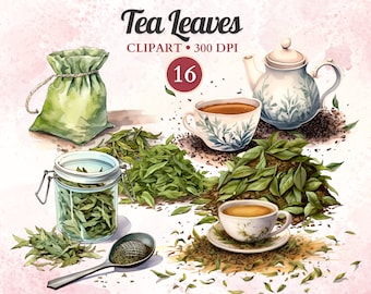 Tea Leaves Clipart, Tea Clipart, Tea Png, Tea Bag, Herbs Clipart, Tea Mug, Tea Cup Png, Tea Time, Tea Party, Scrapbooking