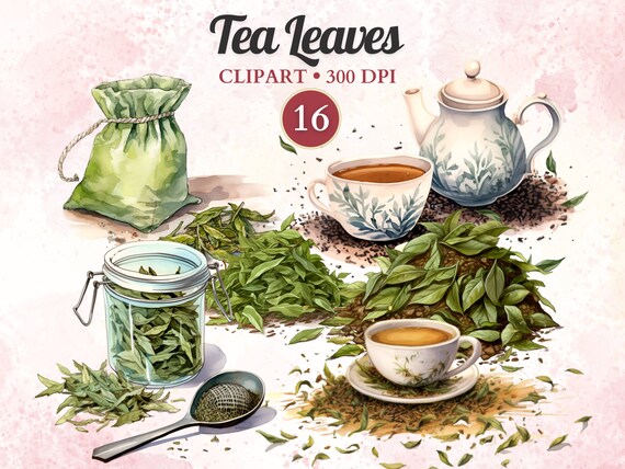 Tea Leaves Clipart, Tea Clipart, Tea Png, Tea Bag, Herbs Clipart, Tea Mug, Tea Cup Png, Tea Time, Tea Party, Scrapbooking