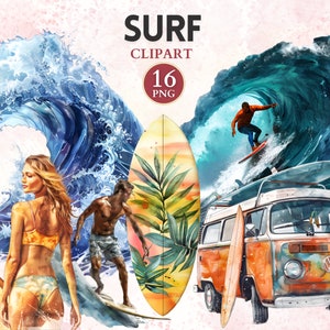 Surf Clipart, Surf Png, Surf Graphics, Surfboard Png, Surfer Clipart, Ocean, Wave, Sport Graphics, Sport Image