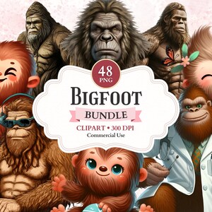 Paquete de imágenes prediseñadas Bigfoot, Sasquatch Clipart, Yeti Png, Criatura Mítica, Monstruo Png, Bestia Mitología, Animal Mitológico, Png Transparente