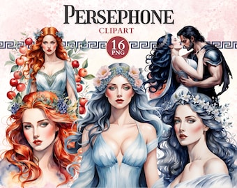 Persephone Clipart, Persephone Goddess, Fertility Goddess, Mythical Clipart, Animated Characters, Greek Mythology,