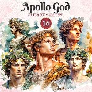 Clipart dieu Apollon, merveille lunatique, clipart mythologie, dieux grecs, Grèce antique, mythologie grecque, mythe grec