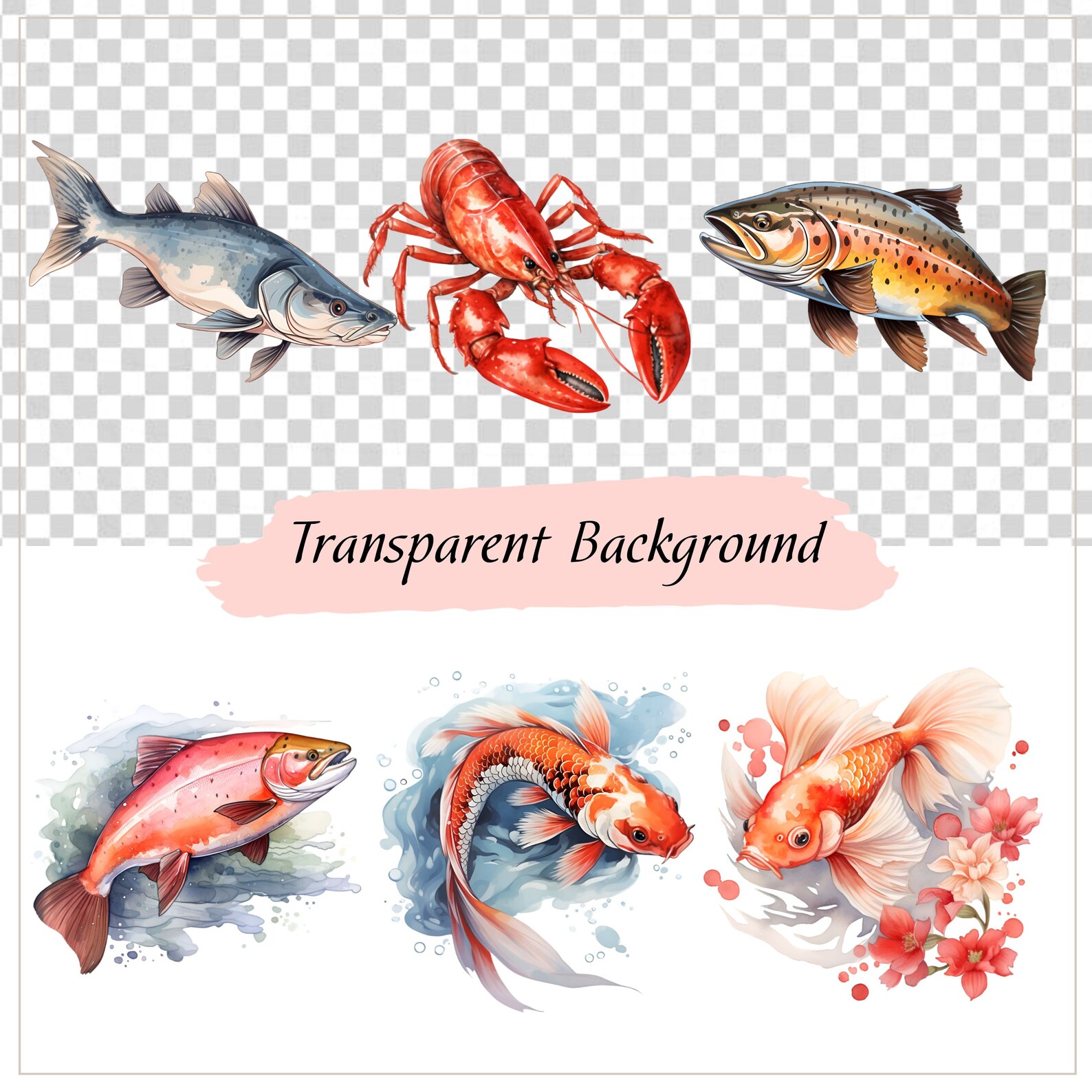 Freshwater Fish Clipart Bundle, Fish Clipart, Fish Silhouette, Fish ...