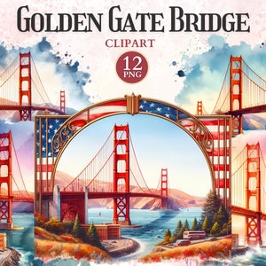 Golden Gate Bridge Clipart, Silhueta Da Cidade, Bandeira Dos EUA Clipart, Golden Gate, Ponte De São Francisco, São Francisco Png, Símbolo Americano