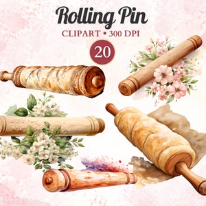 Clipart rouleau à pâtisserie, clipart outils de cuisine, ustensiles de cuisine, clipart outils chef, cuisinier, accessoires, Png transparent, téléchargement immédiat