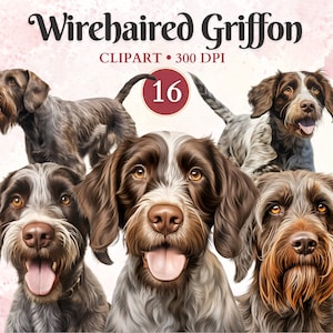 Clipart ruwharige griffioen, wijzende griffioen, hond silhouet glinsterende clip art, huisdier graphics, hond vector, hoektand clipart