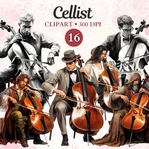 Cellist Clipart, Cello Clipart, Musician Png, String Instrument, Musical Instrument, Music Clipart, Music Png