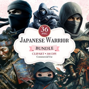 Japanese Warrior Clipart, Ninja Png, Samurai Png, Japan Clipart, Historic Png, Scrapbooking, Junk Journal, Transparent Png