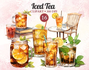 Iced Tea Clipart, Tea Mug, Tea Clipart, Tea Png, Tea Cup Clipart, Tea Cup Png, Tea Set, Tea Time, Tea Party, Scrapbooking