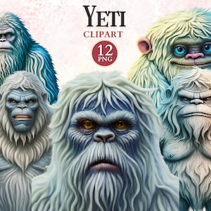 Yeti Clipart, Yeti Png, Criatura Mítica, Bigfoot Clipart, Sasquatch, Monstruo Png, Bestia Mitología, Animal Mitológico, Libro de Chatarra