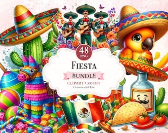 Fiesta Clipart, Dia de Los Muertos, Mariachi Clipart, Fiesta Cinco de Mayo, Sombrero, Piñatas, Fiesta Mexicana, Papel Picado, Viva Mexico Png