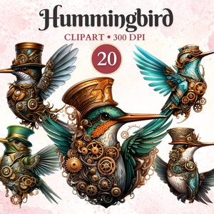 Imágenes Prediseñadas de colibrí Steampunk, efímera Steampunk, arte de colibrí, personaje de cuento de hadas, historia de fantasía, libro de chatarra