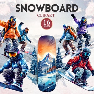 Clipart de snowboard, snowboard png, snowboarder, neige Png, clipart hiver, sports d'hiver, montagne, image de sport