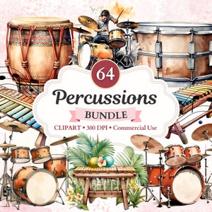 Percussie-instrumenten clipartbundel, drumstel, drumvector, band, muziekinstrument, muziek, clipart, muziek png
