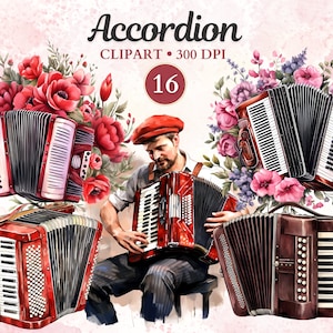 Clipart Accordéon, Accordéon PNG, Musique folk, Musique rétro, Concert, Clipart Musique, Musique PNG, Instrument de musique