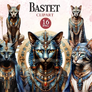 Bastet Clipart, Ägyptische Katze, Ägyptische Götter Clipart, Ägypten Mythologie, Alte Zivilisation, Historisches Png, Scrap Buch