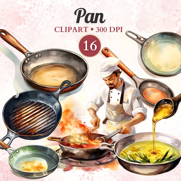 Pan Clipart, Cooking Pan, Pots and Pans, Frying Pan, Chef, Cooking Clipart, Kitchen Utensil, Cooking Png, Cooking Vector