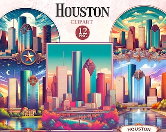 Houston Clipart, City Silhouette, USA Flag Clipart, Houston Texas, Astros Png, Texas Cut Files, Vacation Graphics, American Symbol