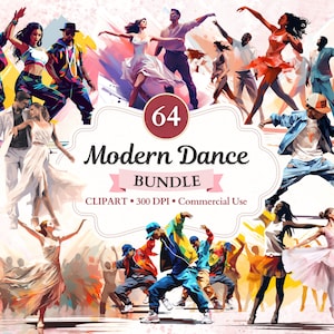 Modern Dance Clipart Bundle, Modern Dance Png, Dancer Clipart, Dance Png, Ballerina, Street Dance, Music Clipart