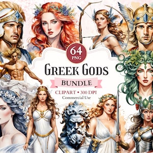 Bundle de cliparts dieux grecs, merveille lunatique, créatures mythiques, clipart mythologie, mont Olympe, mythologie grecque