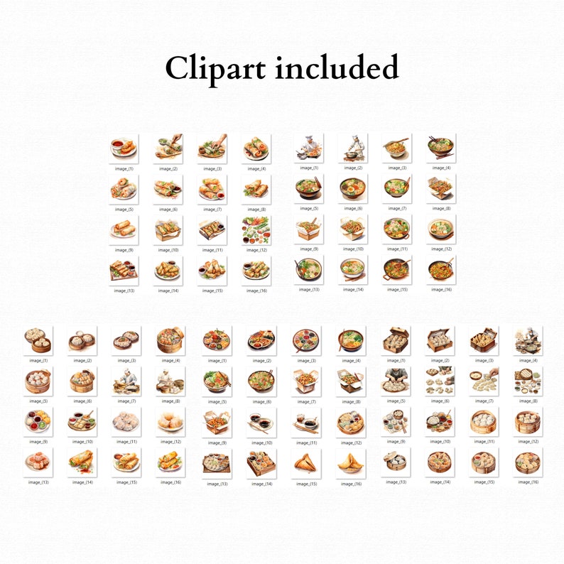Chinese Food Clipart Bundle, China Clipart, Asian Cuisine, Asian Food, Food Clipart, Food Vector, Cooking Clipart, Recipe Clipart image 5