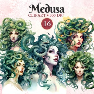 Clipart Méduse, merveille lunatique, clipart mythologie, déesse grecque, Grèce antique, mythologie grecque, mont Olympe