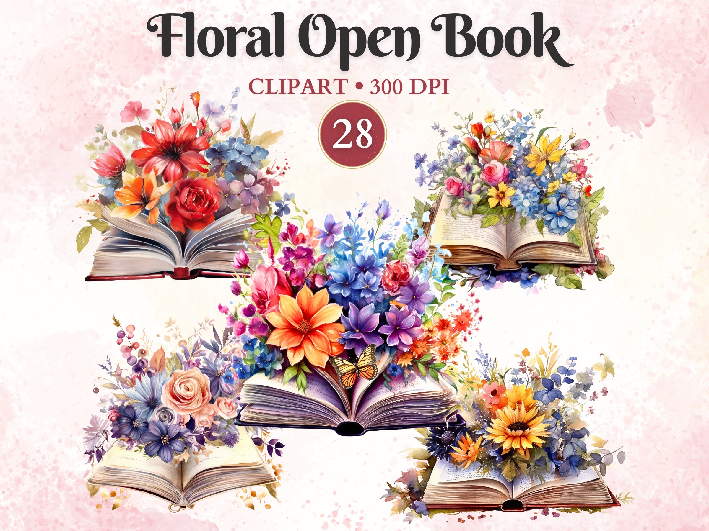 colorful open book clip art