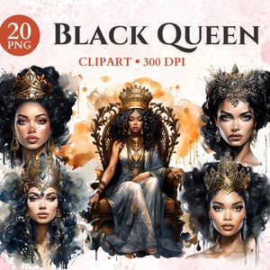 Black Queen Clipart, Nubian Queen, Black Queen Png, Black Girl Clipart, Pretty Girls Clipart, Transparent Png, Instant Download