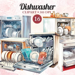 Clipart de máquina de lavar louça, clipart de limpeza, prato sujo, eletrodomésticos, utensílios de cozinha, cozinhar png, comida, culinária