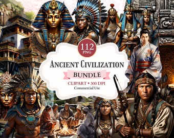 Antike Zivilisation, Clipart-Bündel, Stammes- Png, Maya, Aztek, Inka, Ureinwohner, Weltgeschichte, Historisches Png, Scrap-Buch
