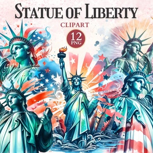 Clipart da estátua da liberdade, Lady Liberty, gráficos do Dia da Independência, clipart da bandeira dos EUA, estátua da liberdade, águia americana png, história dos EUA