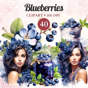 Blueberry Clipart, Refreshing Summer, Berry Sweet Delight, Delicious Clipart, Transparent Png, Instant Download