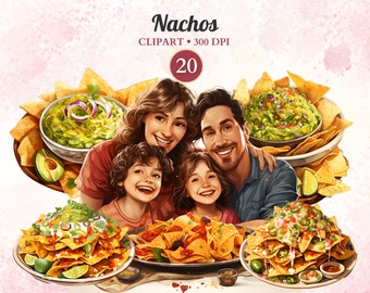 Nacho Clipart: Comida Mexicana PNG, Diseño Fiesta (Descarga Digital)