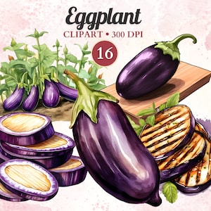 Clipart Aubergine, Aquarelle, Légumes Png, Alimentation Saine, Végétal, Végétalien, Salade, Végétarien, Jardin, Ferme, Agriculture