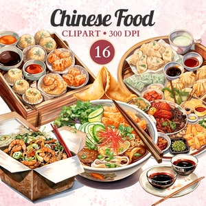 Chinese Food Clipart, China Clipart, Asian Cuisine, Asian Food, Food Clipart, Food Vector, Cooking Clipart, Recipe Clipart