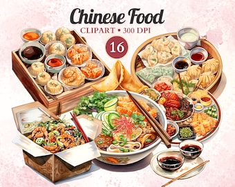 Chinesisches Essen Clipart, Asiatisch Küche, Asiatisches Essen, Lebensmittel Clipart, Lebensmittel Vektor, Kochen Clipart, Rezept Clipart