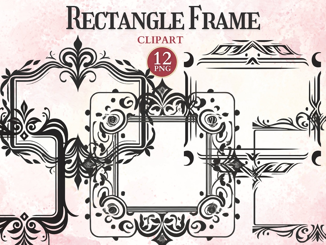 Rectangle Frame Clipart, Printable Photo Frame Png, Ornate Picture ...