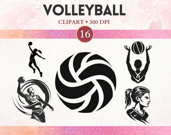 Volleyball Clipart, Volleyball Png, Volleyball Vector, Sport Clipart, Sport Graphics, Sublimation Design