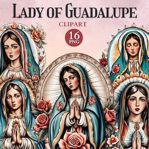 Clipart di Nostra Signora di Guadalupe, Santa Madre, Madre di Dio, File di taglio della fede, Silhouette della Madonna, Vergine Maria vettoriale