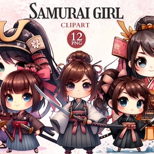 Samurai Girl Clipart, Cultura Japonesa, Arte Guerreira Feminina, Kimono Png, Símbolos Culturais, Arte Cultural, Bonecas Clipart, Desenhos Asiáticos