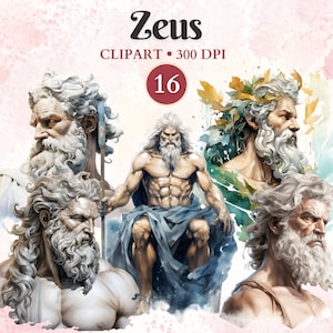 Clipart Zeus, merveille lunatique, clipart mythologie, dieux grecs, Grèce antique, mythologie grecque, mont Olympe