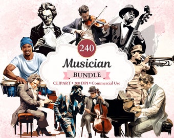Musician Clipart Bundle, Musician Png, Music Clipart, Music Png, Musical Artwork, Musical Instrument, Music Vector