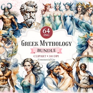Griechische Mythologie Clipart Bundle, wunderliches Wunder, Fabelwesen, Mythologie Clipart, Sirene Digital Art, Odyssee