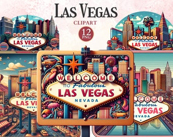 Las Vegas Clipart, Las Vegas Nevada, Casino Clipart, City Silhouette, Vacation Graphics, Travel Vector, American Symbol
