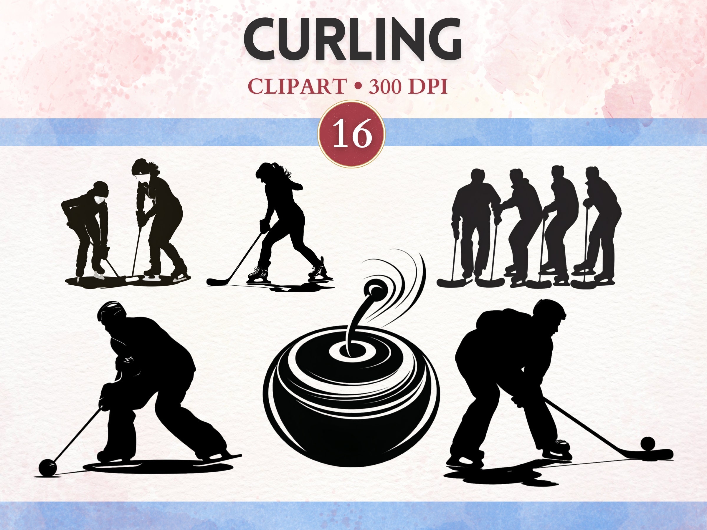 Curling Clipart, Curling Png, Curling Stone, Winter Sport, Sport Picture, Sport Vector, Transparent Background