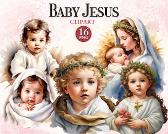 Baby Jesus Clipart, Nativity Clipart, Bible Png, Jesus Png, Faith Cut File, Catholic Icons Digital, Nativity Silhouette